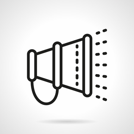 Loudspeaker or megaphone. Voice amplifier equipment. Promotion and announcement. Digital marketing. Simple black line vector icon. Single element for web design, mobile app.のイラスト素材
