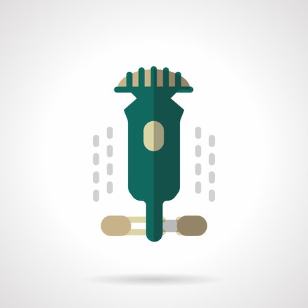 Abstract longboarding sign. Green longboard. City activity lifestyle. Extreme sport. Flat color style vector icon. Web design element for site, mobile and business.のイラスト素材
