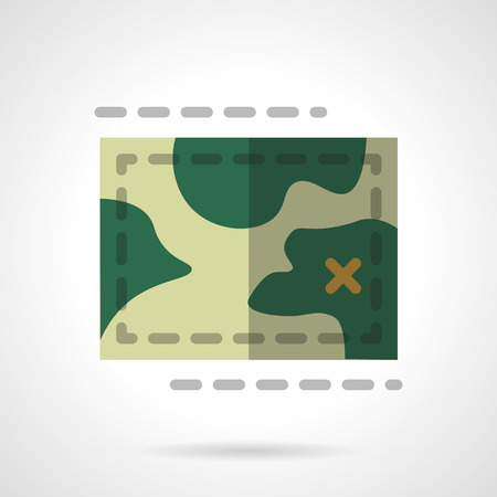 Green style topographic map. Cartography and geography. Tourism, hiking, travel navigation. Flat color style vector icon. Web design element for site, mobile and business.のイラスト素材