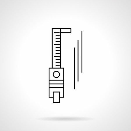 Abstract sign of sliding calliper or trammel. Measurement tools and devices. Metrology object. Flat line style vector icon. Single design element for website, business.のイラスト素材