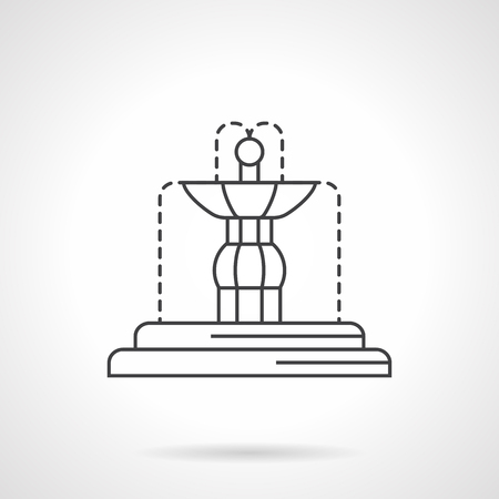 Fountains decoration for interior and exterior. Decorative and functional architecture and sculptures. Flat line style vector icon. Single design element for website, business.のイラスト素材