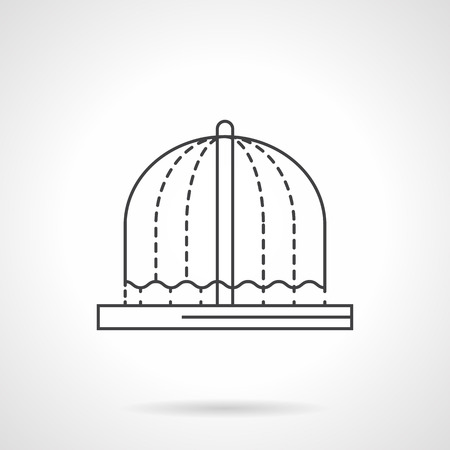 Arched flowing fountain. Decorations for urban landscape. Refreshing in summer in park, garden. Flat line style vector icon. Single design element for website, business.のイラスト素材