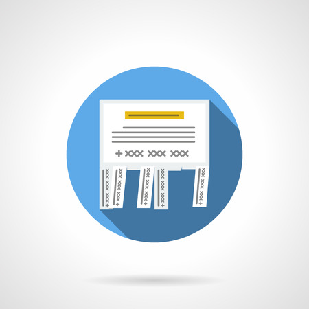 Tear-off ad with text with long shadow. Wall announcements, outdoor advertising and public information messages. Round flat color style vector icon.のイラスト素材