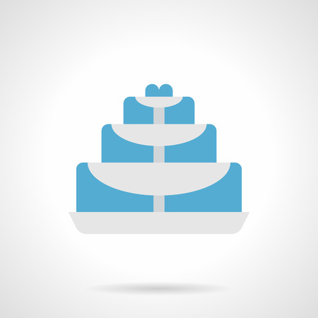 Fountain element for table. Party and events drinks and beverages serving, catering decorations. Flat color design vector icon.のイラスト素材