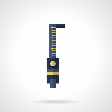 Meter tape roulette. Working tool for precise measurement of sizes and distance. Construction and repair services, carpentry. Flat color style vector icon.のイラスト素材