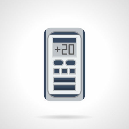 Remote control for air-condition system. Electronic temperature regulation. Modern climatic appliances and equipment for home and office. Flat color style vector icon.のイラスト素材