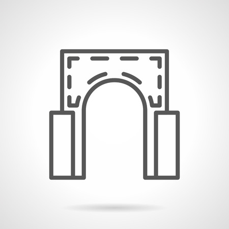 Element of classic architecture. Semicircular arch with columns. Decoration structure for facades, entrances, bridges, gateway. Black simple line style vector icon.のイラスト素材