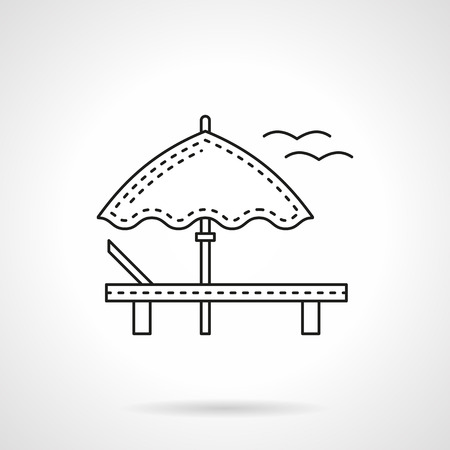 Beach leisure flat line vector iconのイラスト素材
