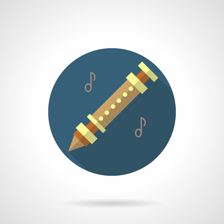 Flute music flat round vector icon.のイラスト素材