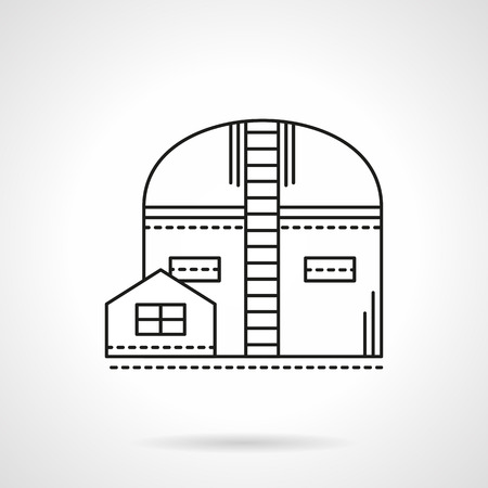 Storehouse flat line vector iconのイラスト素材