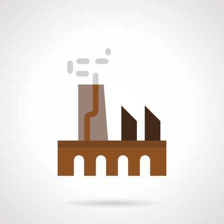 Manufacturing factory flat color vector iconのイラスト素材