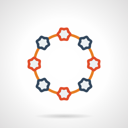 Marine necklace flat color vector iconのイラスト素材