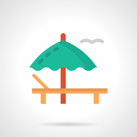 Summer beach flat color vector iconの写真素材