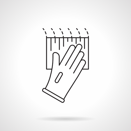Professional cleaners help flat line vector iconのイラスト素材
