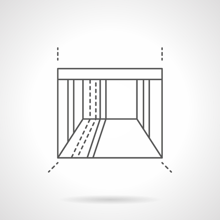 Empty showroom flat line vector iconのイラスト素材