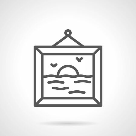 A picture gallery simple line vector iconのイラスト素材
