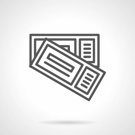 Two museum tickets simple line vector iconのイラスト素材
