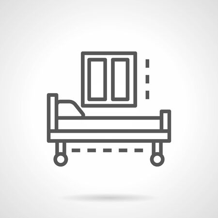 Empty hospital bed simple line vector iconのイラスト素材