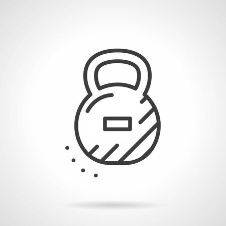 Cast kettlebell simple black line vector iconの写真素材