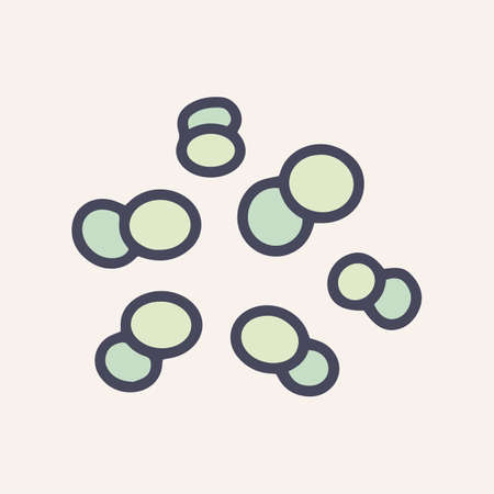 Design bacteria meningococcus color vector doodle icon