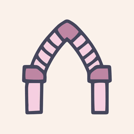 Stone arch color vector doodle simple iconのイラスト素材