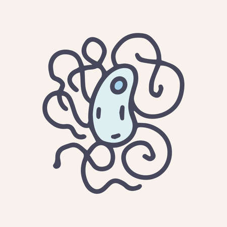 Bacteria salmonella color vector doodle icon designのイラスト素材
