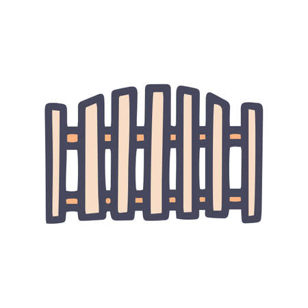 wooden fence color vector doodle simple iconのイラスト素材