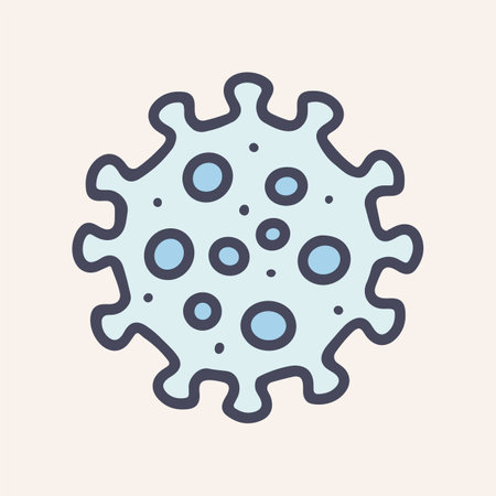 influenza virus color vector doodle icon designのイラスト素材