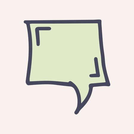 speech bubble color vector doodle icon for web design and presentation isolated on backgroundのイラスト素材