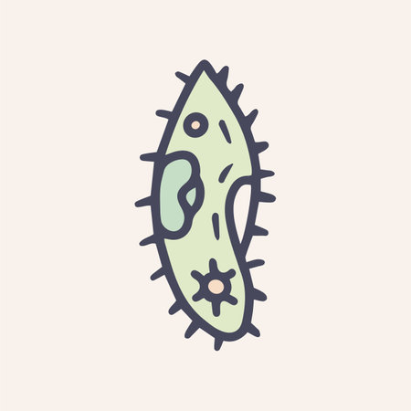 Paramecium caudatum color vector doodle icon designのイラスト素材