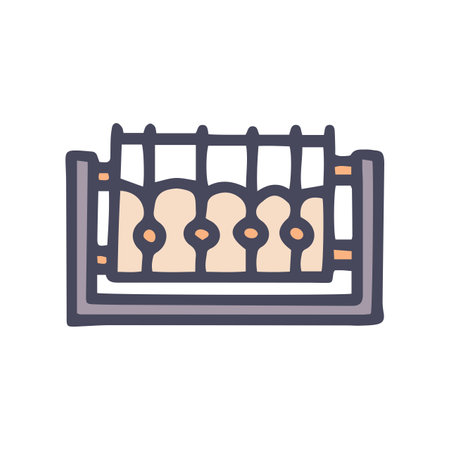 forged fence color vector doodle simple iconのイラスト素材
