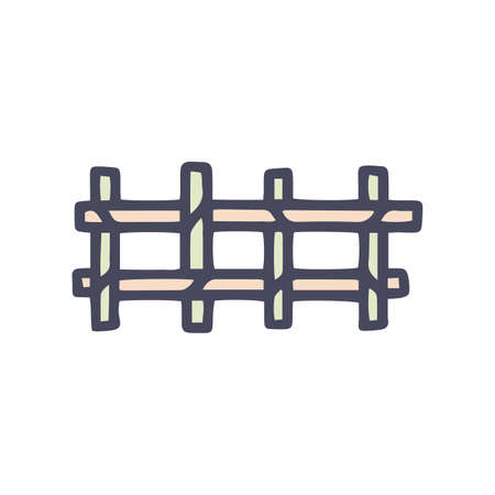 wooden fence color vector doodle simple iconのイラスト素材