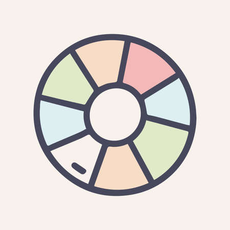 Circle loading color vector doodle simple iconのイラスト素材
