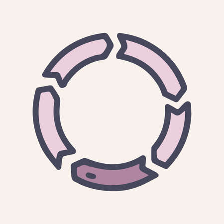 Circle loading color vector doodle simple iconのイラスト素材