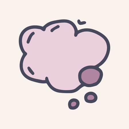 speech bubble color vector doodle icon for web design and presentation isolated on backgroundのイラスト素材
