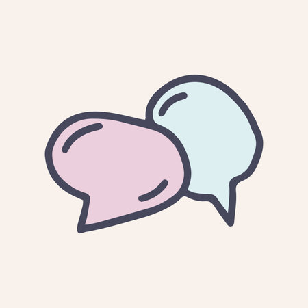 speech bubble color vector doodle icon for web design and presentation isolated on backgroundのイラスト素材