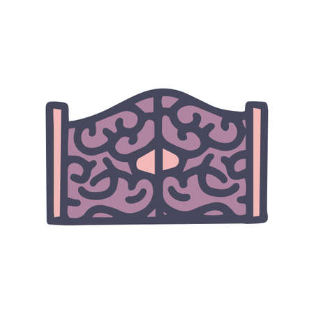 forged fence color vector doodle simple iconのイラスト素材