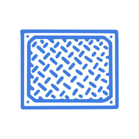 Iron ventilation grill line vector doodle simple iconのイラスト素材
