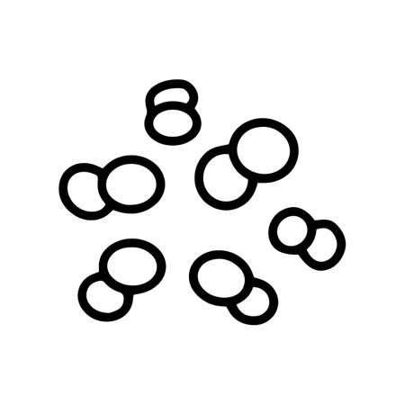 Bacteria meningococcus black line vector doodle iconのイラスト素材