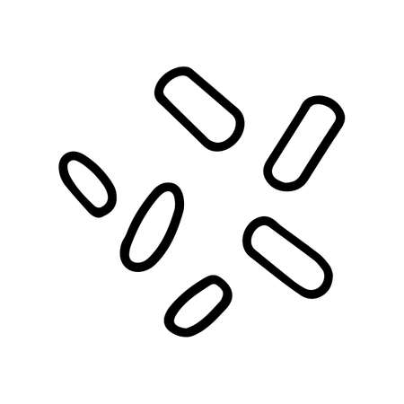 Bacteria bacillus black line vector doodle iconのイラスト素材