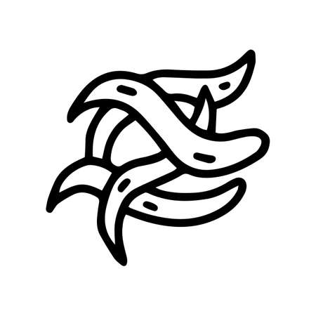 Bacteria helicobacter black line vector doodle iconのイラスト素材
