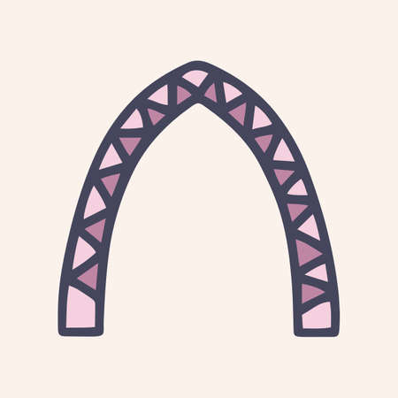frame arch color vector doodle simple iconのイラスト素材