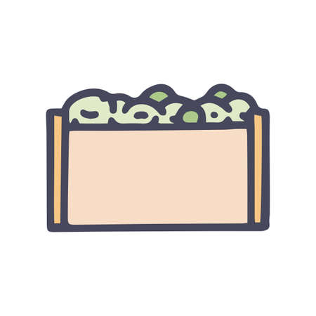 fence with plants color vector doodle simple iconのイラスト素材