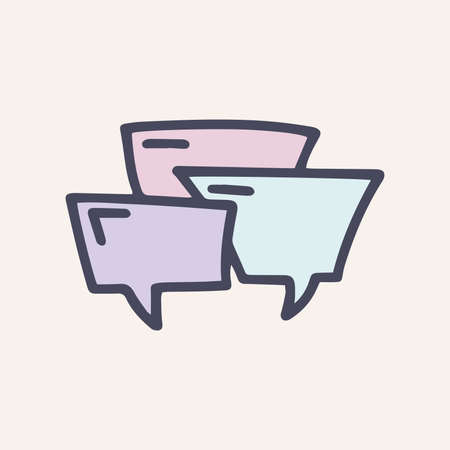 speech bubble color vector doodle icon for web design and presentation isolated on backgroundのイラスト素材