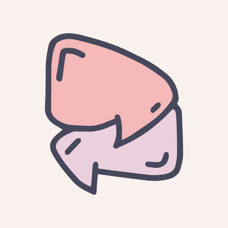speech bubble color vector doodle icon for web design and presentation isolated on backgroundのイラスト素材