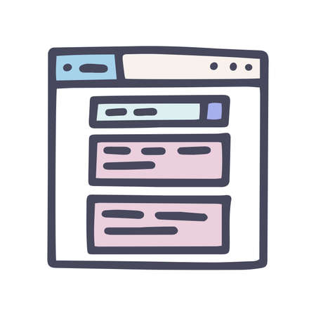 color vector doodle simple icon news siteのイラスト素材