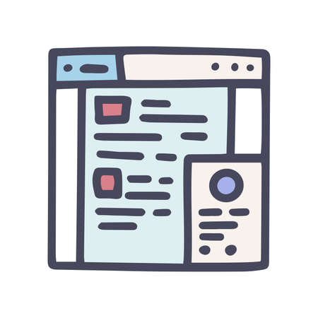 color vector doodle simple icon support serviceのイラスト素材