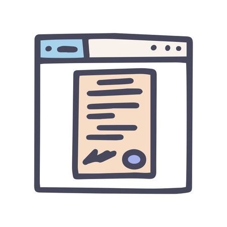 color vector doodle simple icon online documentのイラスト素材