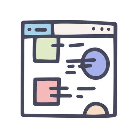 color vector doodle simple icon design websiteのイラスト素材
