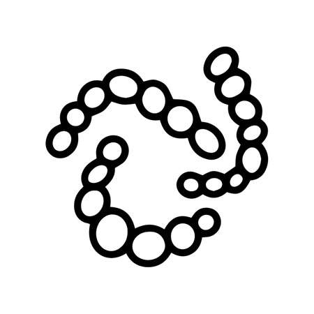 Bacteria streptococcus line vector doodle icon designのイラスト素材